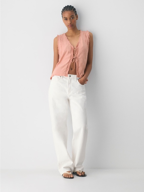 Aritzia Tops - Aritzia Blush Tie-Front Sleeveless Top